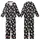 Modern Style Enthusiasts Monochromatic Abstract Organic Stone Texture Pattern, Charcoal Grey Light Grey Hand-Drawn Shapes Kid Satin Pajamas Set - 1