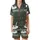 Bass Fisherman Family: Santa Ice Fishing Largemouth Bass 'Merry Fishmas' Poly-Spandex Sleep Set Satin Short-Sleeve Pajamas Set - 2
