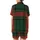 Monogrammed Bridesmaid Dark Forest Green Tartan Plaid Rayon Sleep Set Satin Short-Sleeve Pajamas Set - 3