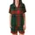 Monogrammed Bridesmaid Dark Forest Green Tartan Plaid Rayon Sleep Set Satin Short-Sleeve Pajamas Set - 2