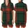 Monogrammed Bridesmaid Dark Forest Green Tartan Plaid Rayon Sleep Set Satin Short-Sleeve Pajamas Set - 1