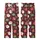 Festive Folks' Deep Maroon Whimsical Holiday Pattern with Cheerful Santa, Gingerbread Men, Reindeer, Candy Canes & White Snowflakes Kid Satin Pajamas Set - 3