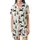 Women's Bernese Mountain Dog Christmas Pajamas Set: Cozy Illustrative Wreath & Santa Hat Print Satin Short-Sleeve Pajamas Set - 2