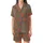 Women's Muted Slate Blue Cotton Pajama Set: Hand-Drawn Floral Block Print Loungewear Satin Short-Sleeve Pajamas Set - koQC86t25l
