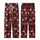 Rustic Winter: Red Black Buffalo Plaid Reindeer Snowflake Holly Berry Pattern Art Kid Satin Pajamas Set - 3