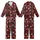 Rustic Winter: Red Black Buffalo Plaid Reindeer Snowflake Holly Berry Pattern Art Kid Satin Pajamas Set - 1