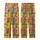 Autumn Lovers' Bold Flat Illustrative Pumpkins Neon Pink Yellow Green Geometric Blocks Kid Satin Pajamas Set - 3