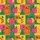 Autumn Lovers' Bold Flat Illustrative Pumpkins Neon Pink Yellow Green Geometric Blocks Kid Satin Pajamas Set - 4