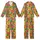 Autumn Lovers' Bold Flat Illustrative Pumpkins Neon Pink Yellow Green Geometric Blocks Kid Satin Pajamas Set - 1