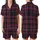 Classic Style Aficionados' Heritage Tartan Plaid Deep Maroon Navy Blue Cream Geometric Pattern Satin Short-Sleeve Pajamas Set - 1