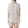 Holiday Enthusiasts' Bright Red White Flat Graphic Christmas Candy Cane Snowflake Tree Seamless Pattern Satin Short-Sleeve Pajamas Set - 3