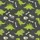 Dinosaur Lovers' Whimsical Lime Green Cartoon Dinosaur & Off-White Fossil Repeat Pattern on Dark Charcoal Grey Kid Satin Pajamas Set - 4
