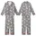 Whimsical Style Fans' Hand-Drawn Playful Cartoon Foxes Muted Grey Mustard Yellow Pattern Kid Satin Pajamas Set - 1