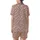 Women's Dusty Rose Minimalist Off-White Hand-Drawn Organic Shapes Pattern Satin Short-Sleeve Pajamas Set - Pqk112-Qaf