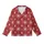 Winter Style Enthusiasts' Deep Red Fair Isle Geometric Diamond Snowflake Reindeer & Tree Pattern Kid Satin Pajamas Set - 2