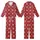 Winter Style Enthusiasts' Deep Red Fair Isle Geometric Diamond Snowflake Reindeer & Tree Pattern Kid Satin Pajamas Set - 1