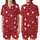 Great Dane XLarge Dog Pajama Pattern: Red Polka Dot Paw Print Digital Download with Zipper - A4/Letter/Poster Print Satin Short-Sleeve Pajamas Set - Hvz834nLxS