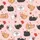Cat Mom Women's Valentine Illustrative Cuddling Cats & Red Hearts Polyester Spandex Pajamas Set Satin Short-Sleeve Pajamas Set - 4