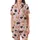 Cat Mom Women's Valentine Illustrative Cuddling Cats & Red Hearts Polyester Spandex Pajamas Set Satin Short-Sleeve Pajamas Set - 2