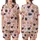 Cat Mom Women's Valentine Illustrative Cuddling Cats & Red Hearts Polyester Spandex Pajamas Set Satin Short-Sleeve Pajamas Set - 1