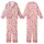 Women's Pastel Pink Candy Cane, Snowflake, & Holly Christmas Loungewear Pajama Set Kid Satin Pajamas Set - OE5AZnGnHs