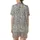 Women's Abstract Geometric Stripe Cotton Sleep Set: Black & Off-White Sharp Line Design Satin Short-Sleeve Pajamas Set - NQ_eVzJmI7