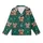Couples Playful Otter Pun Christmas Sleep Set: Santa Hat Otters & Snowflakes - Forest Green Loungewear Kid Satin Pajamas Set - uSuwLGPMU9