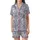 Women's Bridal Party Cobalt Blue Toile Exotic Jungle Peacock Pure Indian Cotton Short Pajama Set Satin Short-Sleeve Pajamas Set - 2