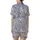 Women's Bridal Party Cobalt Blue Toile Exotic Jungle Peacock Pure Indian Cotton Short Pajama Set Satin Short-Sleeve Pajamas Set - 3