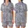 Women's Bridal Party Cobalt Blue Toile Exotic Jungle Peacock Pure Indian Cotton Short Pajama Set Satin Short-Sleeve Pajamas Set - 1