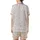 Women's Delicate Abstract Floral Ditsy Lavender Off-White Scattered Motif Sleep Set Satin Short-Sleeve Pajamas Set - yDVPEDVj45