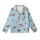 Festive Winter Fun: Hand-Drawn Snow Angels, Skaters, Snowmen Pattern - Cheerful Sky Blue Design Kid Satin Pajamas Set - 2
