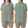 Bridesmaid Love Sage Green Seamless Continuous Rose Leaf Line Art Satin Short-Sleeve Pajamas Set - yRbtTG9Xf0