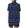Scandinavian Fair Isle Night Owl Pajamas: Navy Blue Owl, Moon & Star Pattern Kid Satin Pajamas Set - 3