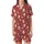 Family Matching Pajamas: Whimsical Sleeping Owls & Starry Night Print - Soft Poly Spandex Set Satin Short-Sleeve Pajamas Set - 2