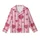 Ladies Personalized Pastel Rose Pink Vertical Stripe All-Over Heart Print Long Jersey Sleep Set Kid Satin Pajamas Set - 2