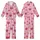 Ladies Personalized Pastel Rose Pink Vertical Stripe All-Over Heart Print Long Jersey Sleep Set Kid Satin Pajamas Set - 1