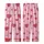Ladies Personalized Pastel Rose Pink Vertical Stripe All-Over Heart Print Long Jersey Sleep Set Kid Satin Pajamas Set - 3