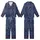 Scandinavian Fair Isle Night Owl Pajamas: Navy Blue Owl, Moon & Star Pattern Kid Satin Pajamas Set - 1