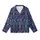 Scandinavian Fair Isle Night Owl Pajamas: Navy Blue Owl, Moon & Star Pattern Kid Satin Pajamas Set - 2