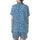 Family Holiday: Vibrant Blue Snowflake Pattern, White Winter Flakes - Polyester Spandex Sleep Set Satin Short-Sleeve Pajamas Set - j2xyCghOzM