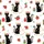 Matching Family Christmas Pajamas: Whimsical Black Cat, Poinsettia & Snowflake Design - Soft Poly Spandex Satin Short-Sleeve Pajamas Set - 4