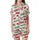 Festive  Pattern: Glitter Knit Leopard Reindeer Santa Holly Lights Satin Short-Sleeve Pajamas Set - 2