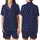 Refined Individuals' Dark Navy White Intertwined E M Script Monogram Repeating Pattern Satin Short-Sleeve Pajamas Set - d0a-h7XibG