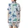 Women's Vibrant Blue Sea Turtle & Starfish Satin Sleep Set Satin Short-Sleeve Pajamas Set - O2hiwdsKOG