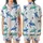 Women's Vibrant Blue Sea Turtle & Starfish Satin Sleep Set Satin Short-Sleeve Pajamas Set - fTLmuDkjJF