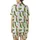 Family's Funny Pickle Christmas Pajamas: Cartoon Santa Hat, Reindeer Antler & Lights Pattern Satin Short-Sleeve Pajamas Set - 3