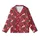 Women's Red Reindeer Snowflake Christmas Tree One-Piece Pajamas Kid Satin Pajamas Set - 2