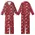 Women's Red Reindeer Snowflake Christmas Tree One-Piece Pajamas Kid Satin Pajamas Set - 1