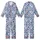 Women's Delicate Butterfly Swarm Pastel Silk Pajama Set: Sky Blue Sleepwear Kid Satin Pajamas Set - 1